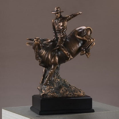 Bull Rider Cowboy Sculpture Riding Western Statue Rodeo Award Art