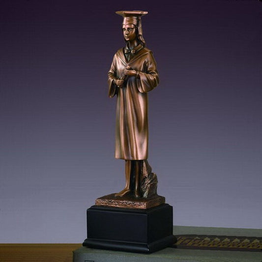 Graduate female Sculpture Graduation Gift Girl Diploma School Statue