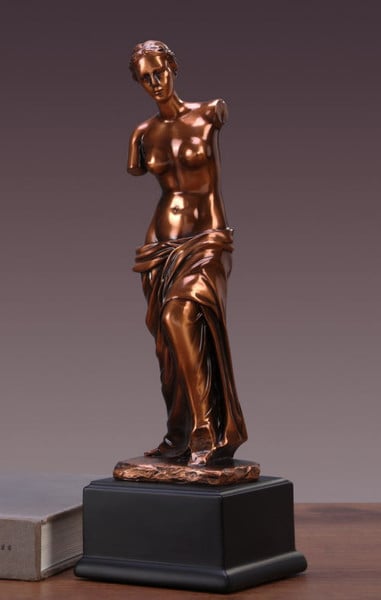 Venus De Milo Statue on Base Bronze Plated Trophy Award Sculpture