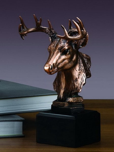 White Tail Deer Bust Head Sculpture Figurine Wildlife Award Trophy