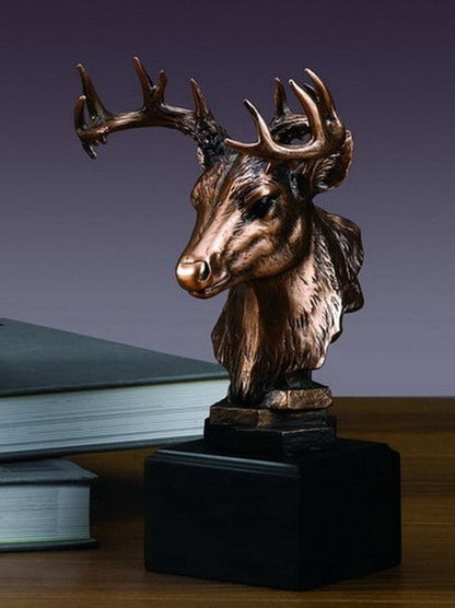 White Tail Deer Bust Head Sculpture Figurine Wildlife Award Trophy