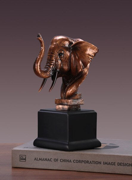 Elephant Bust Head Statue