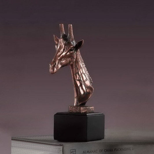 Giraffe Head Portrait Bust Statuette Figurine Art Work Wildlife Decor
