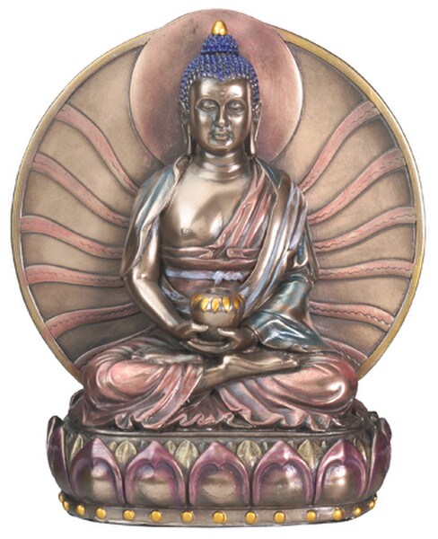 Buddha Statue - Deity Amitabha Asian Art Sculpture Deco