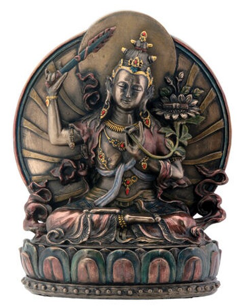 Buddha Statue - Manjushri Sculpture Serene Hindu Gift Idea