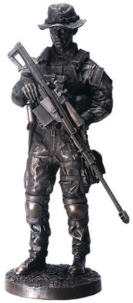 Armed Forces Sniper Soldier Sculpture Military Hero