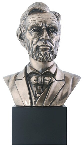 Lincoln Sculptural Bust Large Statue Bronze finish on a black base