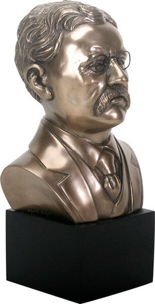 Theodore Roosevelt Bust Statue Glasses Wielder of the Big Stick