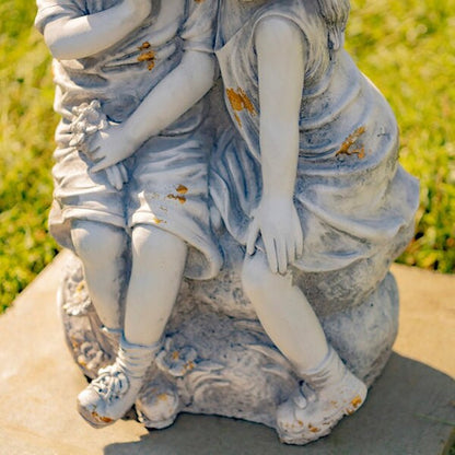 Kissing Country Boy and Girl Garden Statue 30"