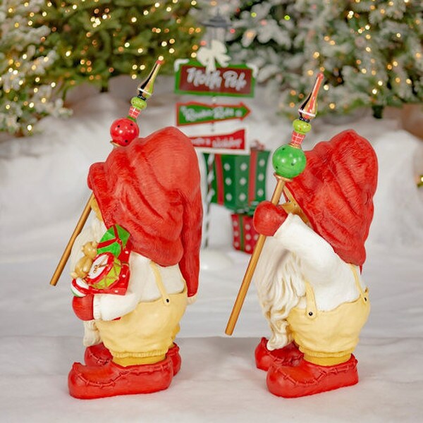 Gnomes Statues with Christmas Gifts Guards