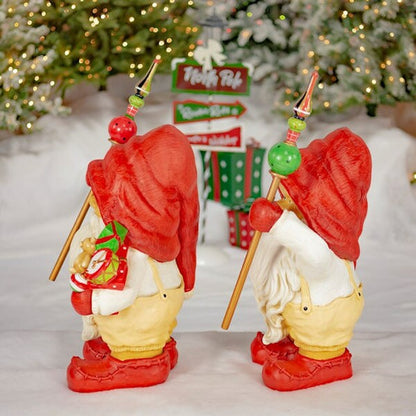 Gnomes Statues with Christmas Gifts Guards