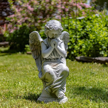 Angel Praying on Pillar Garden Statue 28" H