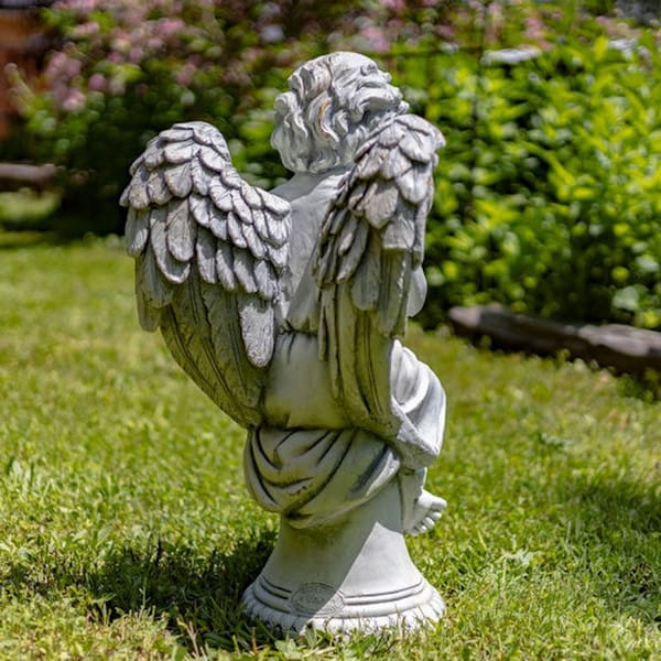 Angel Praying on Pillar Garden Statue 28" H