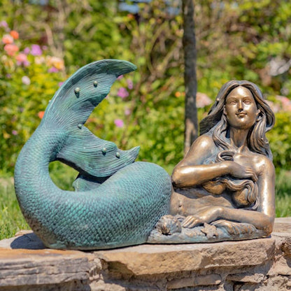 Mermaid Laying in Repose Garden Sculpture