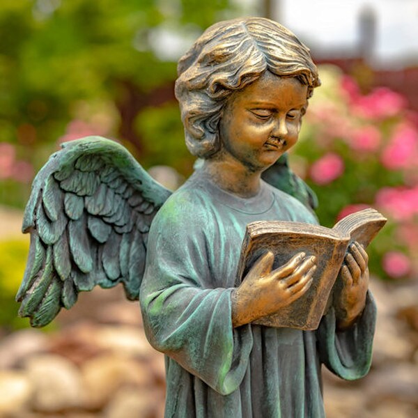 Angel Reading Book Garden Statue 39" High