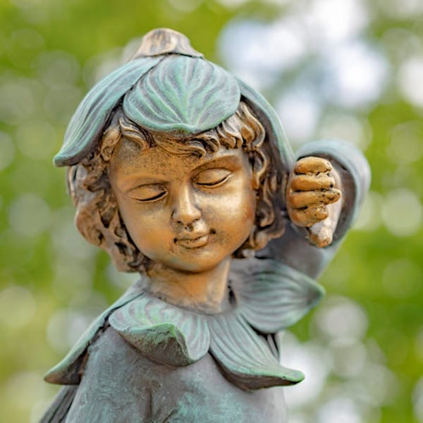 Fairy Garden Statue with Basket Planter
