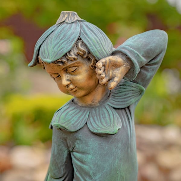 Fairy Garden Statue with Basket Planter