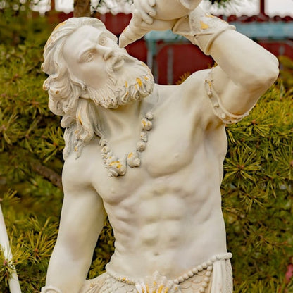 Merman Garden Statue Blowing in Conch Shell