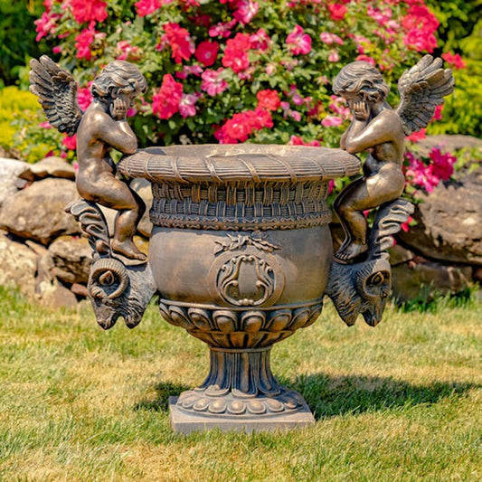 Cherub Urn of Versailles Antique Bronze 36.5" H