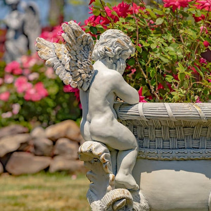 Cherub Urn of Versailles Antique Grey 36.5" H