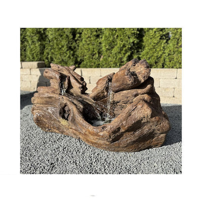 Fallen Logs Driftwood Garden Fountain with Light