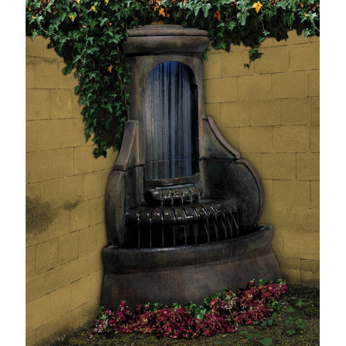 Falling Diamonds Corner Fountain Fit in Corners of your Garden Made of Cement