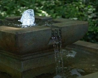 Falling Water Fountain with light spilling spillways cement modern outdoor water feature