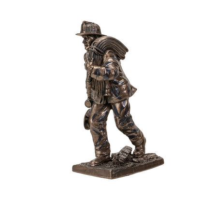 first responder statue firefighter bronze style sculpture