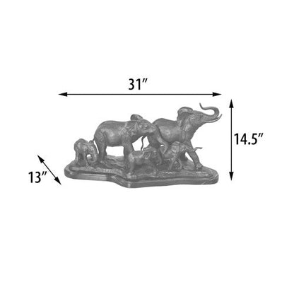 Five Elephants Bronze Sculpture