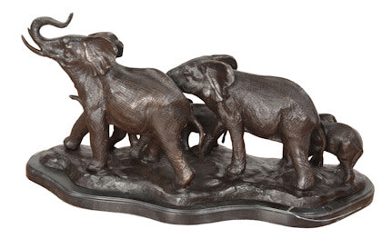 Five Elephants Bronze Sculpture