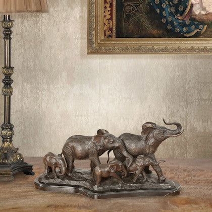 Five Elephants Bronze Sculpture
