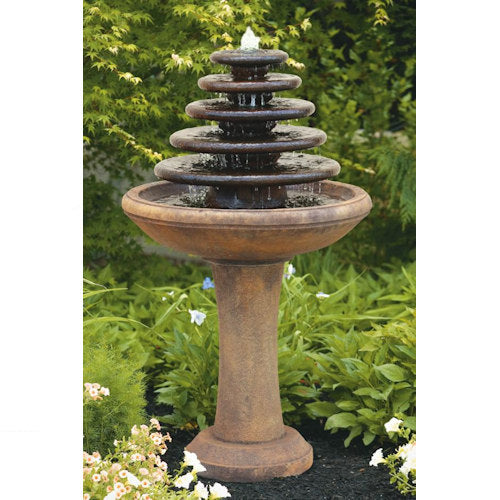 Five Tier Gozo Fountain On Pedestal