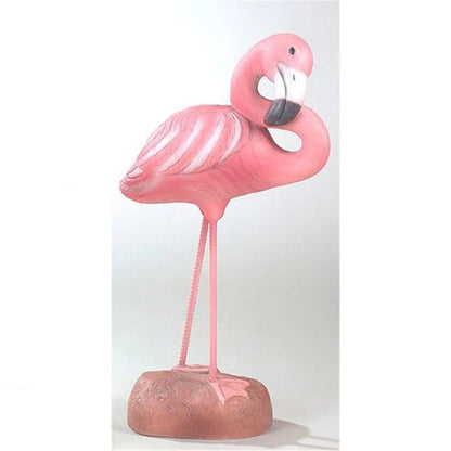 Flamingo Standing Garden Statue Cement Tropical Ambiance