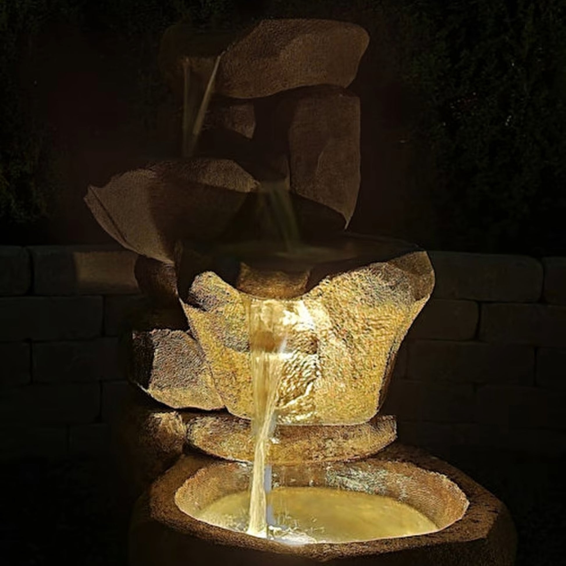 Flowing Canyon Fountain Cast Stone
