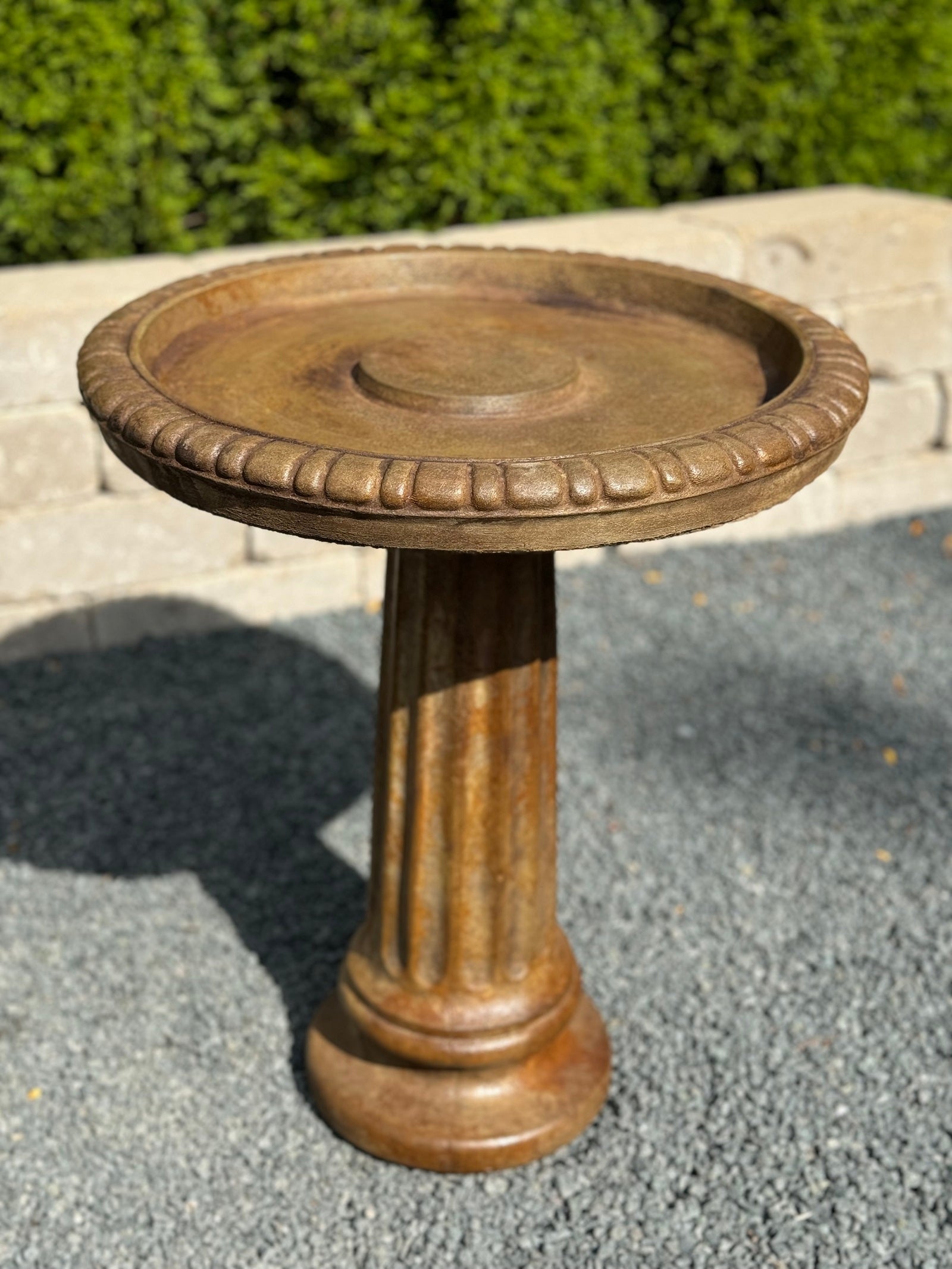 Fluted Birdbath with classic pedestal base traditional design