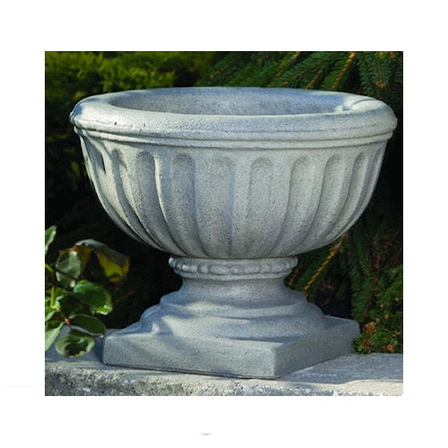 Fluted Urn Cement Planter  13.25" High