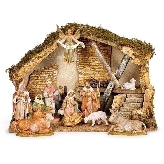 Fontanini  11-Figurines Christmas Nativity in Traditional Italian Stable 