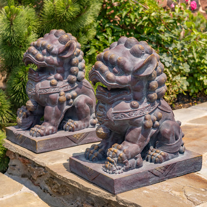 Foo Dogs garden statues also known as Imperial Guardian Lions or Shish symbolized protection power and prosperity