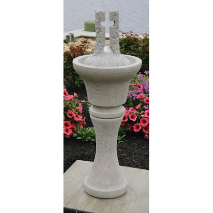 Fountain Open Works Cross Religious Garden Cement Catholic 