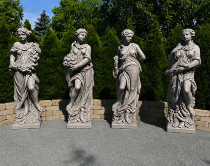 Four Seasons Life-Size Statues Set of Sculpture Greek and Roman Goddesses Estate Courtyard