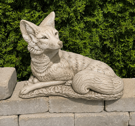 Fox Sculpture Cement Garden Statue Comes in a color choice.