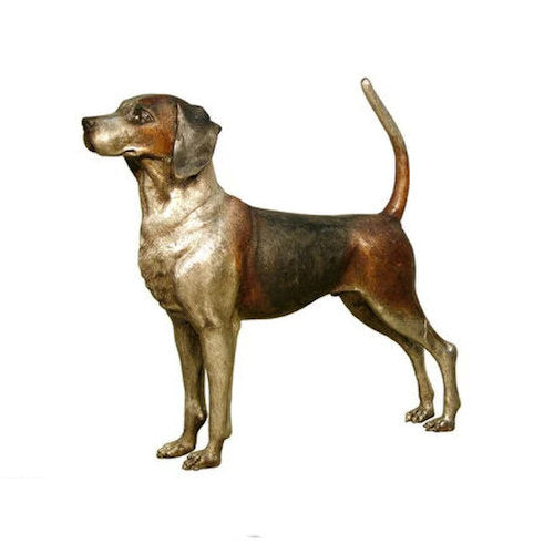 Bronze Foxhound Sculpture Garden statue life size dog statuary fox hunter