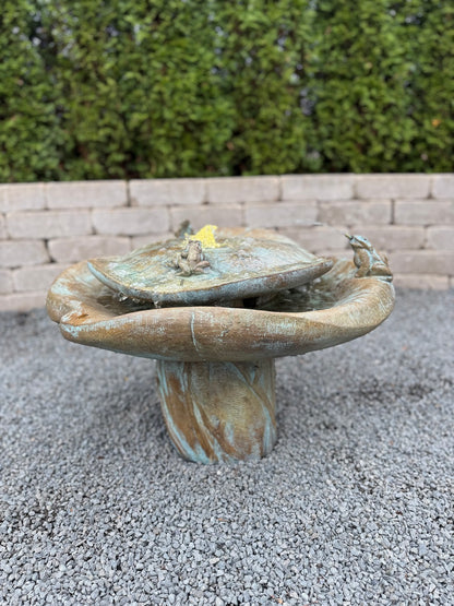 Frog Buddies Fountain sitting on lily pads