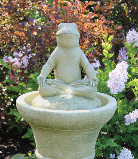 Frog Meditation Fountain with Light