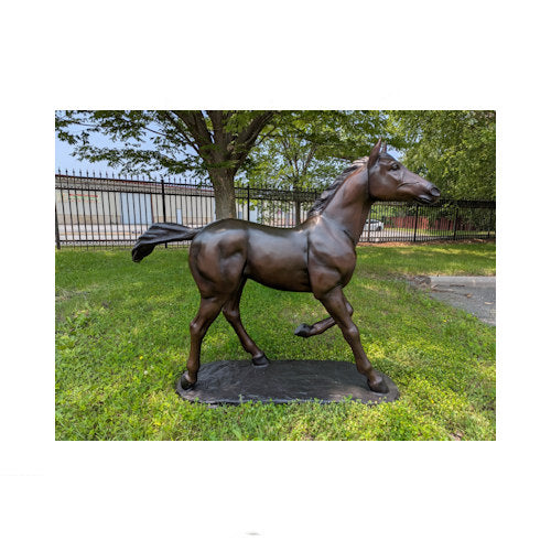 Life-Size Bronze Horse – Running Colt Outdoor Sculpture  outdoor setting statue