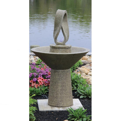 Inspirational Eternal garden loop fountain contemporary bowl pedestal sculpture