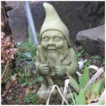 A stone garden know standing in a home landscape.