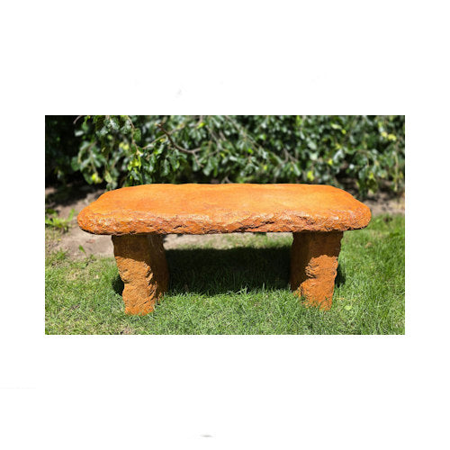 Garden Stone Bench Cast Stone Made in America Statuary Seating Heavy Duty
