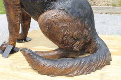 German Shepherd Police Realistic Dog Bronze Statue Memorial Tribute close up of tail