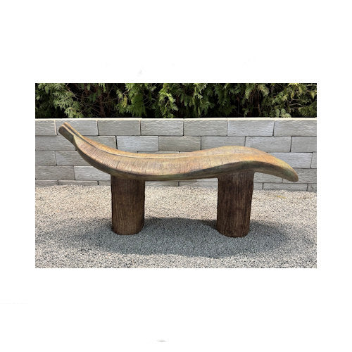Giant Leaf Garden Bench made in America from cast stone